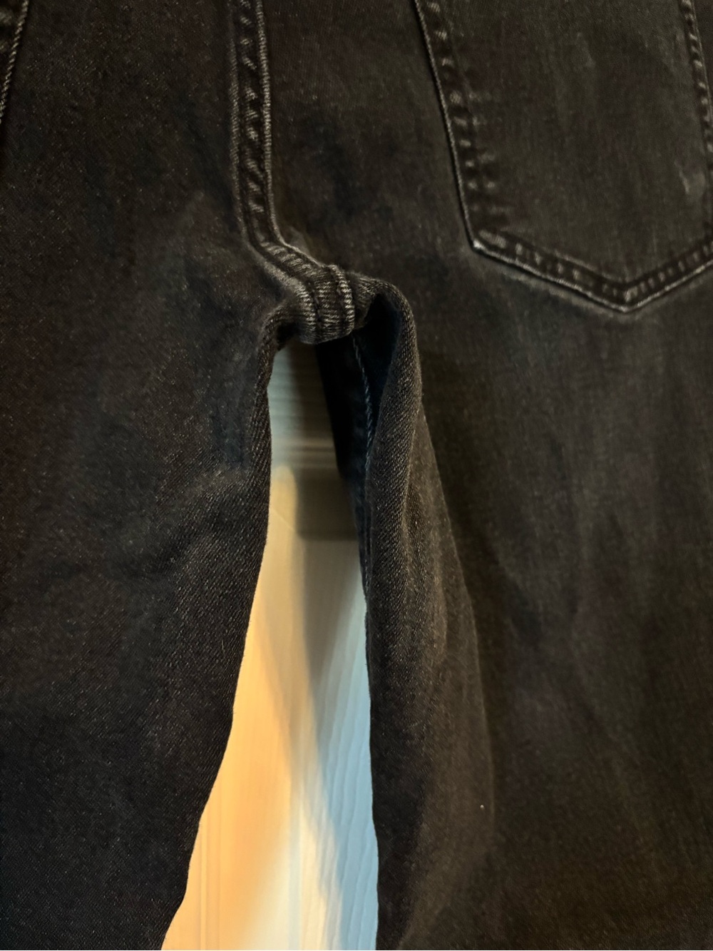 ON 12 Petite Black High Rise Straight Leg Jeans - Picture 5 of 8